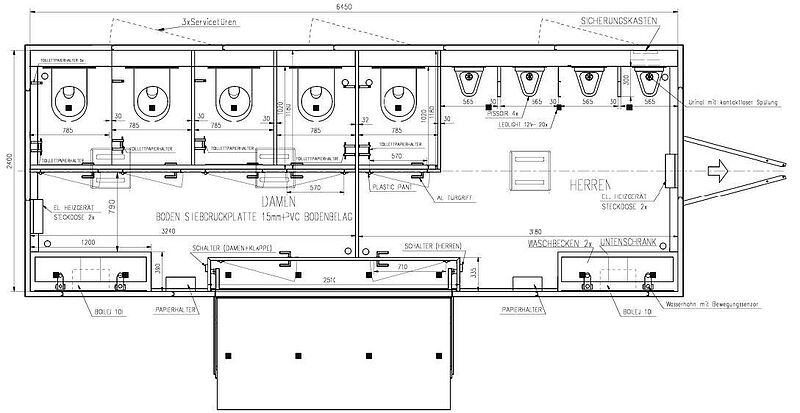 Rosemeier VE 4 Damen, 1 Herren, 4 Urinale Toilettenanhänger