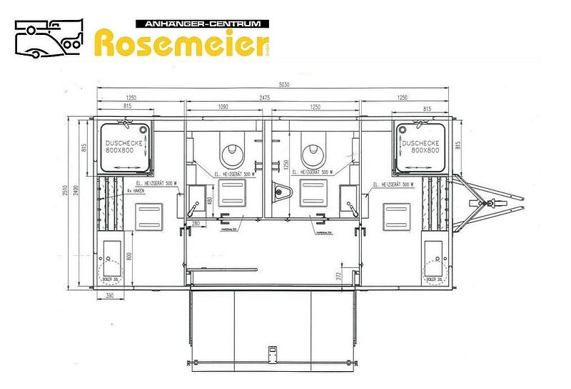 Rosemeier VE Dusch+WC Kombi 3 Toilettenanhänger