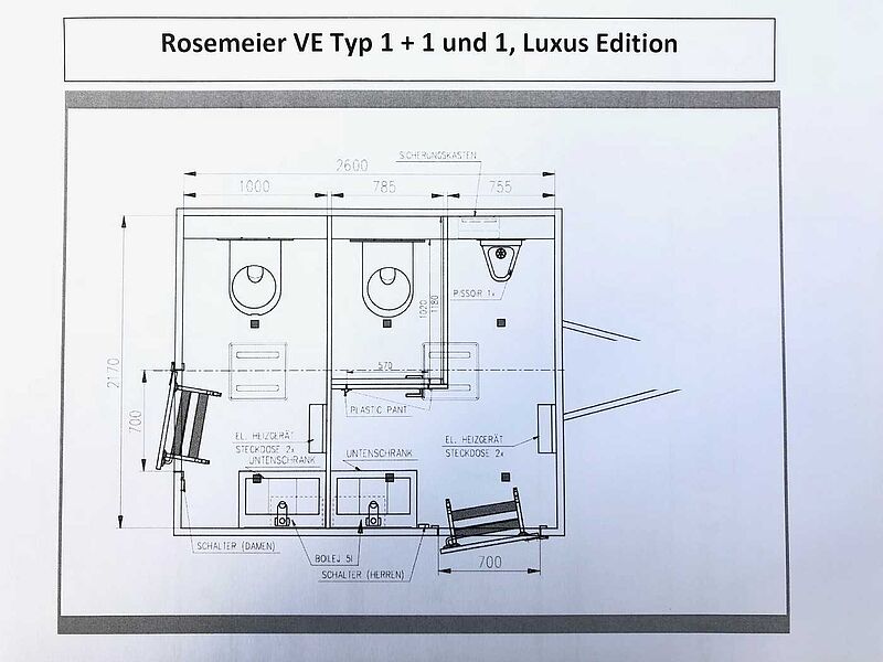 Rosemeier VE 1 Damen, 1 Herren+U Max SILVER Toilettenanhänger